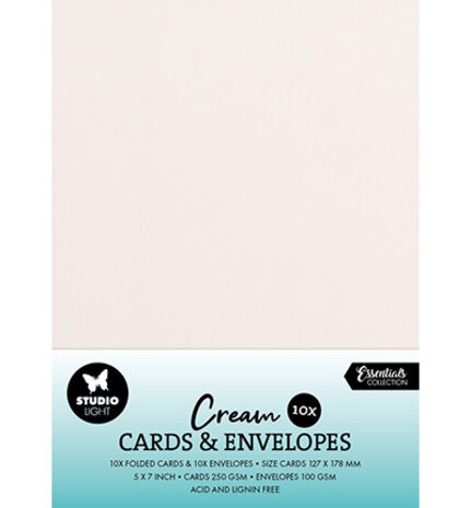 Studio Light Consumables 5x7 Inch Cards & Envelopes Creme (SL-CO-CE06) Studio Light Consumables 5x7 Inch Cards & Envelopes Creme (SL-CO-CE06)