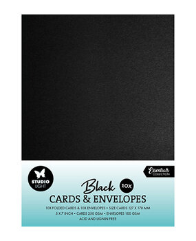 Studio Light Consumables 5x7 Inch Cards & Envelopes Black (SL-CO-CE07) Studio Light Consumables 5x7 Inch Cards & Envelopes Black (SL-CO-CE07)