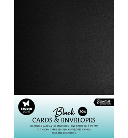 Studio Light Consumables 5x7 Inch Cards & Envelopes Black (SL-CO-CE07) Studio Light Consumables 5x7 Inch Cards & Envelopes Black (SL-CO-CE07)