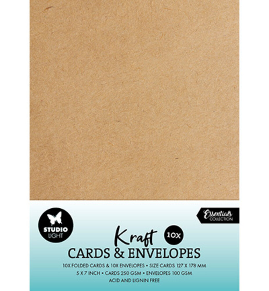 Studio Light Consumables 5x7 Inch Cards & Envelopes Kraft (SL-CO-CE08) Studio Light Consumables 5x7 Inch Cards & Envelopes Kraft (SL-CO-CE08)