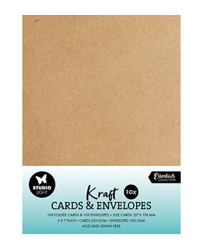 Studio Light Consumables 5x7 Inch Cards & Envelopes Kraft (SL-CO-CE08) Studio Light Consumables 5x7 Inch Cards & Envelopes Kraft (SL-CO-CE08)