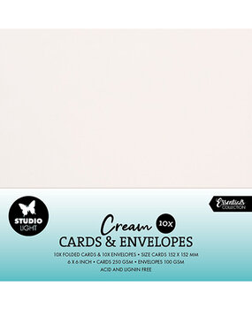 Studio Light Consumables 6x6 Inch Cards & Envelopes Creme (SL-CO-CE10)