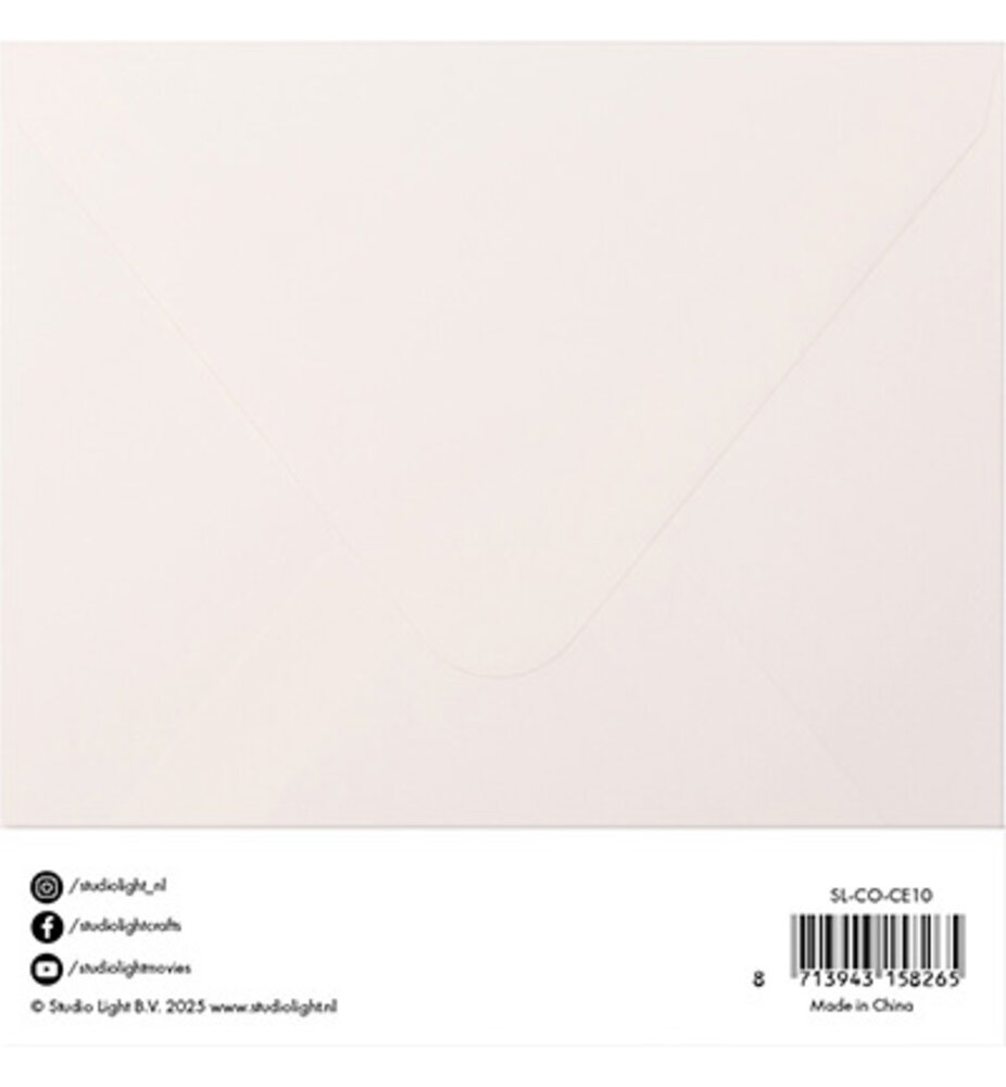 Studio Light Consumables 6x6 Inch Cards & Envelopes Creme (SL-CO-CE10)