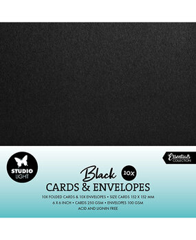 Studio Light Consumables 6x6 Inch Cards & Envelopes Black (SL-CO-CE11) Studio Light Consumables 6x6 Inch Cards & Envelopes Black (SL-CO-CE11)