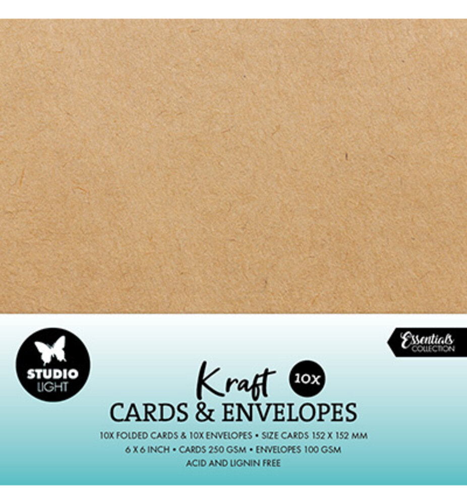Studio Light Consumables 6x6 Inch Cards & Envelopes Kraft (SL-CO-CE12) Studio Light Consumables 6x6 Inch Cards & Envelopes Kraft (SL-CO-CE12)