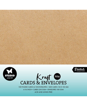 Studio Light Consumables 6x6 Inch Cards & Envelopes Kraft (SL-CO-CE12) Studio Light Consumables 6x6 Inch Cards & Envelopes Kraft (SL-CO-CE12)