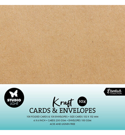Studio Light Consumables 6x6 Inch Cards & Envelopes Kraft (SL-CO-CE12) Studio Light Consumables 6x6 Inch Cards & Envelopes Kraft (SL-CO-CE12)