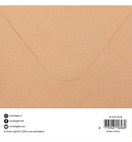 Studio Light Consumables 6x6 Inch Cards & Envelopes Kraft (SL-CO-CE12) Studio Light Consumables 6x6 Inch Cards & Envelopes Kraft (SL-CO-CE12)