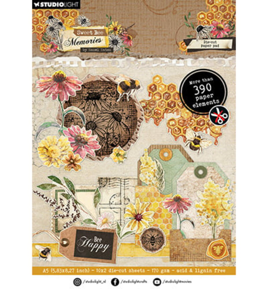 Studio Light Sweet Bee Memories A5 Die-Cut Paper Pad (HE-SB-DCPP285)