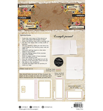 Studio Light Sweet Bee Memories Craft Stencil Memory Journal (HE-SB-STEN06) Studio Light Sweet Bee Memories Craft Stencil Memory Journal (HE-SB-STEN06)