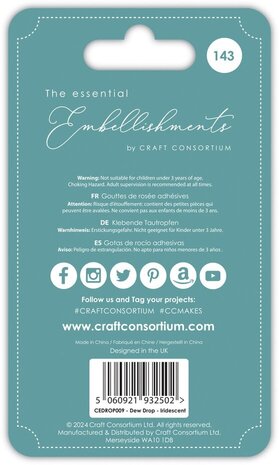 Craft Consortium The Essential Adhesive Dew Drops Irredescent (CEDROP009)