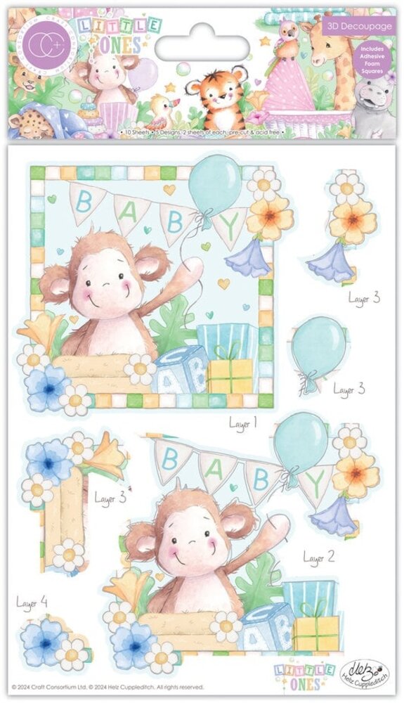 Craft Consortium Little Ones 3D Decoupage Set (CCDPAK016) Craft Consortium Little Ones 3D Decoupage Set (CCDPAK016)