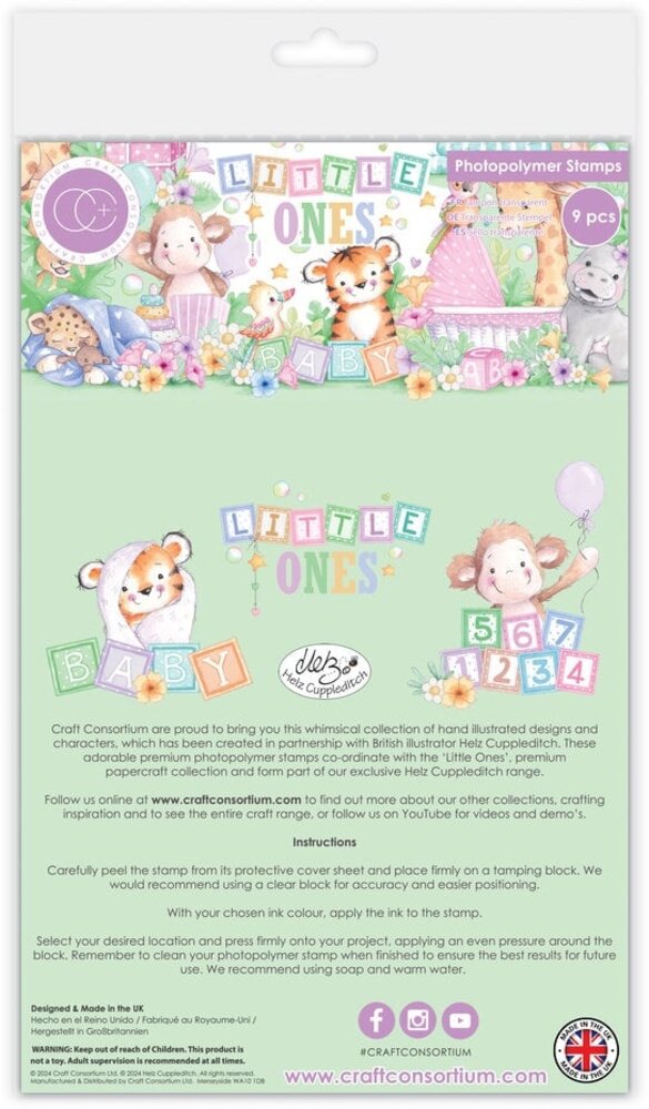 Craft Consortium Little Ones A5 Clear Stamp Set Animals (CCSTMP096) Craft Consortium Little Ones A5 Clear Stamp Set Animals (CCSTMP096)
