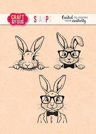 Craft & You Clear Stamp Funny Bunnies (CS048)