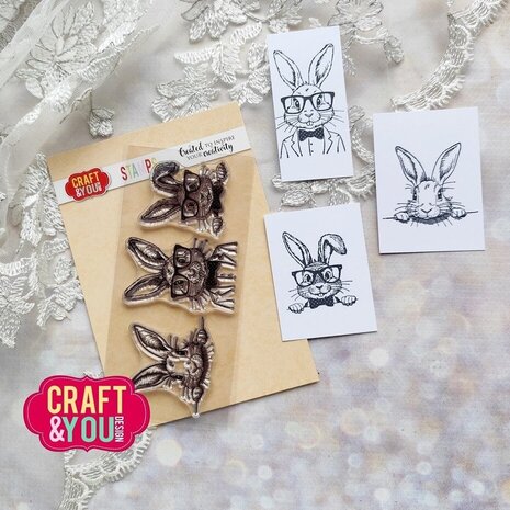 Craft & You Clear Stamp Funny Bunnies (CS048)