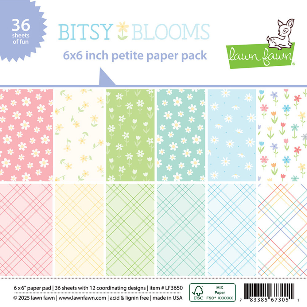 Lawn Fawn Bitsy Blooms 6x6 Inch Petite Paper Pack (LF3650) Lawn Fawn Bitsy Blooms 6x6 Inch Petite Paper Pack (LF3650)
