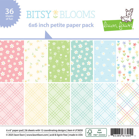 Lawn Fawn Bitsy Blooms 6x6 Inch Petite Paper Pack (LF3650) Lawn Fawn Bitsy Blooms 6x6 Inch Petite Paper Pack (LF3650)