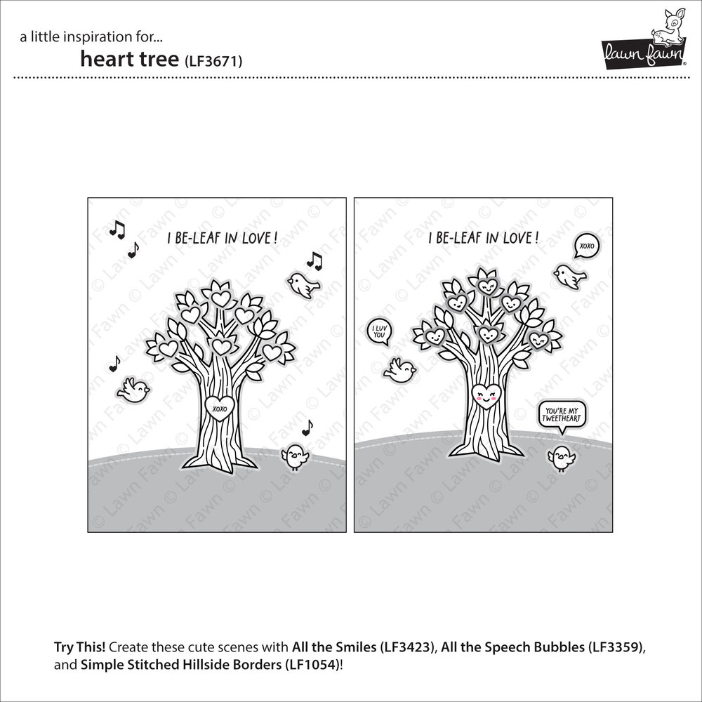 Lawn Fawn Heart Tree Clear Stamps (LF3671) Lawn Fawn Heart Tree Clear Stamps (LF3671)