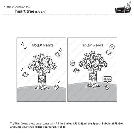 Lawn Fawn Heart Tree Clear Stamps (LF3671) Lawn Fawn Heart Tree Clear Stamps (LF3671)