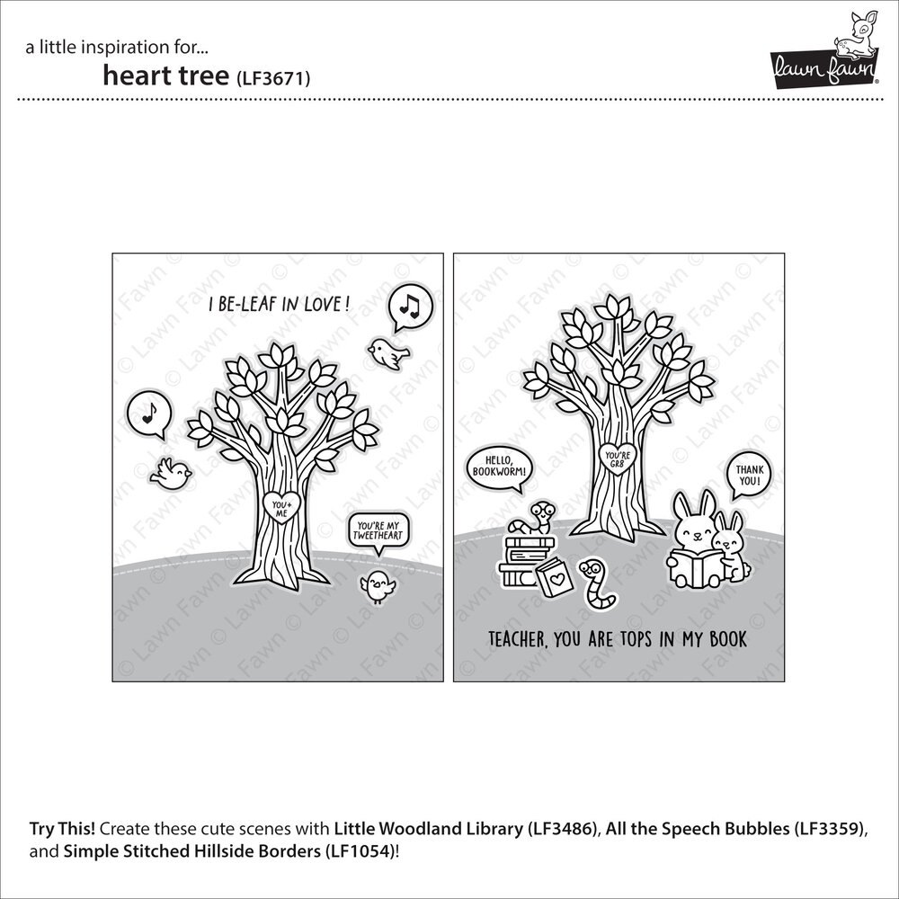 Lawn Fawn Heart Tree Clear Stamps (LF3671) Lawn Fawn Heart Tree Clear Stamps (LF3671)