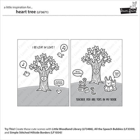 Lawn Fawn Heart Tree Clear Stamps (LF3671) Lawn Fawn Heart Tree Clear Stamps (LF3671)