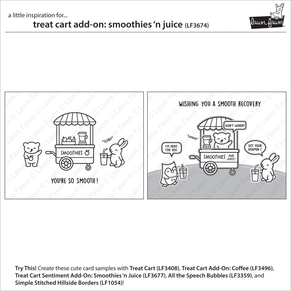 Lawn Fawn Treat Cart Add-On: Smoothies 'N Juice Clear Stamps (LF3674) Lawn Fawn Treat Cart Add-On: Smoothies 'N Juice Clear Stamps (LF3674)