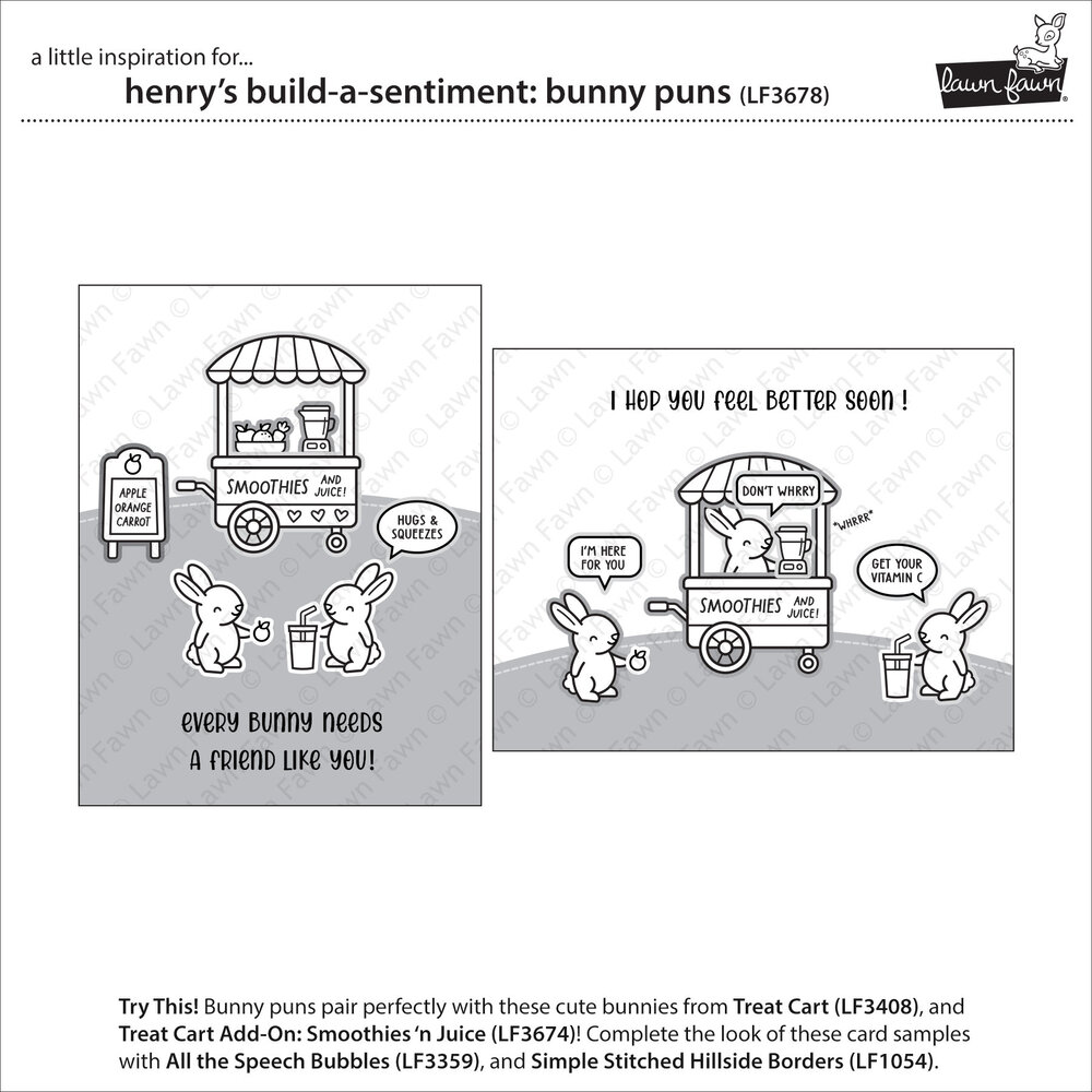 Lawn Fawn Henry's Build-A-Sentiment: Bunny Puns Clear Stamps (LF3678) Lawn Fawn Henry's Build-A-Sentiment: Bunny Puns Clear Stamps (LF3678)