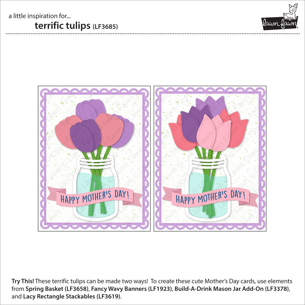 Lawn Fawn Terrific Tulips Dies (LF3685)