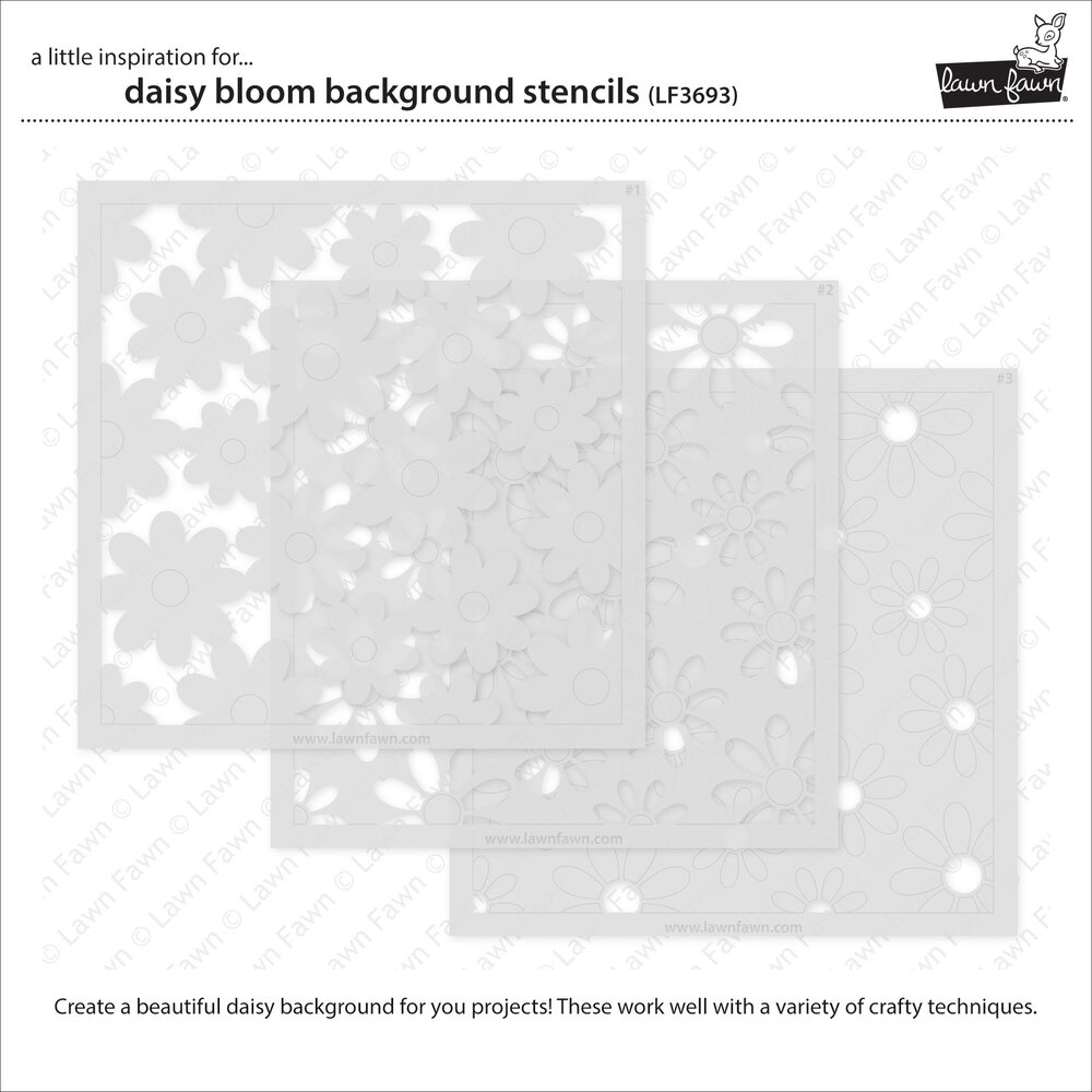 Lawn Fawn Daisy Bloom Background Stencils (LF3693)