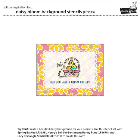 Lawn Fawn Daisy Bloom Background Stencils (LF3693)