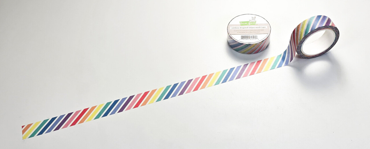 Lawn Fawn Rainbow Diagonal Stripes Washi Tape (LF3642) Lawn Fawn Rainbow Diagonal Stripes Washi Tape (LF3642)