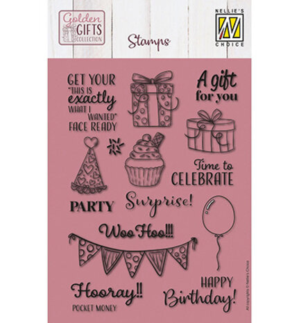 Nellie Snellen Clear Stamps A6 Celebrations (NSCS028) Nellie Snellen Clear Stamps A6 Celebrations (NSCS028)