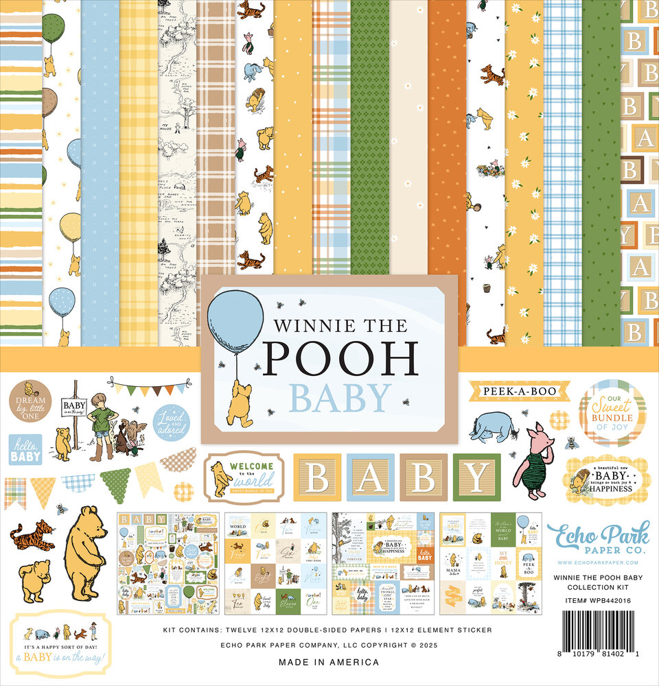 Echo Park Winnie The Pooh Baby 12x12 Inch Collection Kit (WPB442016)