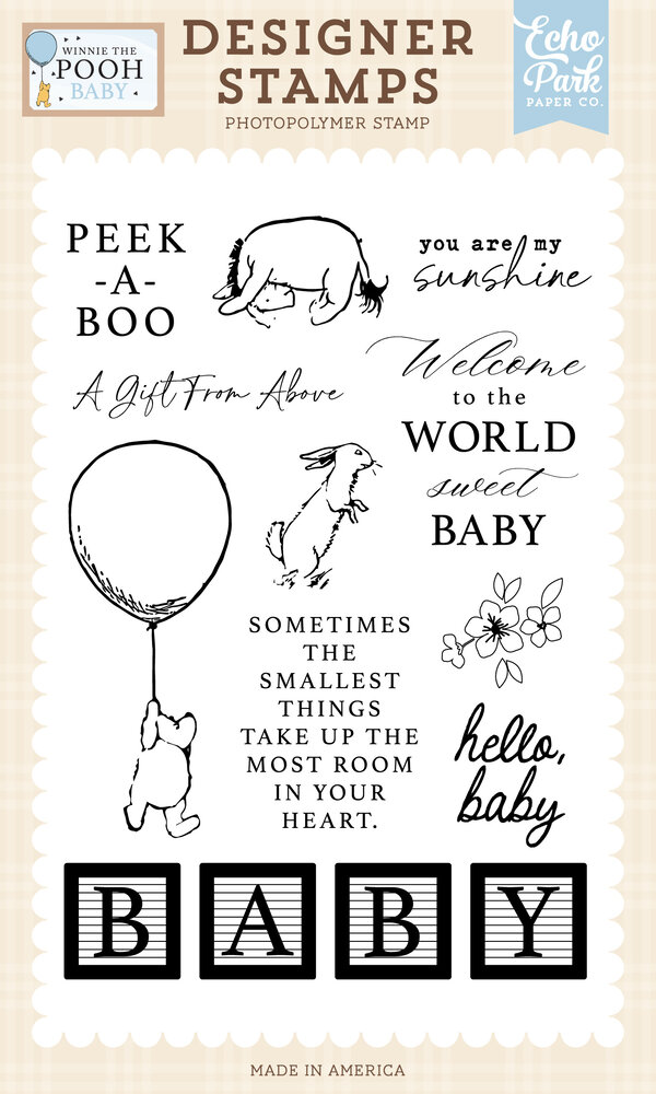 Echo Park Winnie The Pooh Baby Clear Stamp Peek A Boo (WPB442045) Echo Park Winnie The Pooh Baby Clear Stamp Peek A Boo (WPB442045)