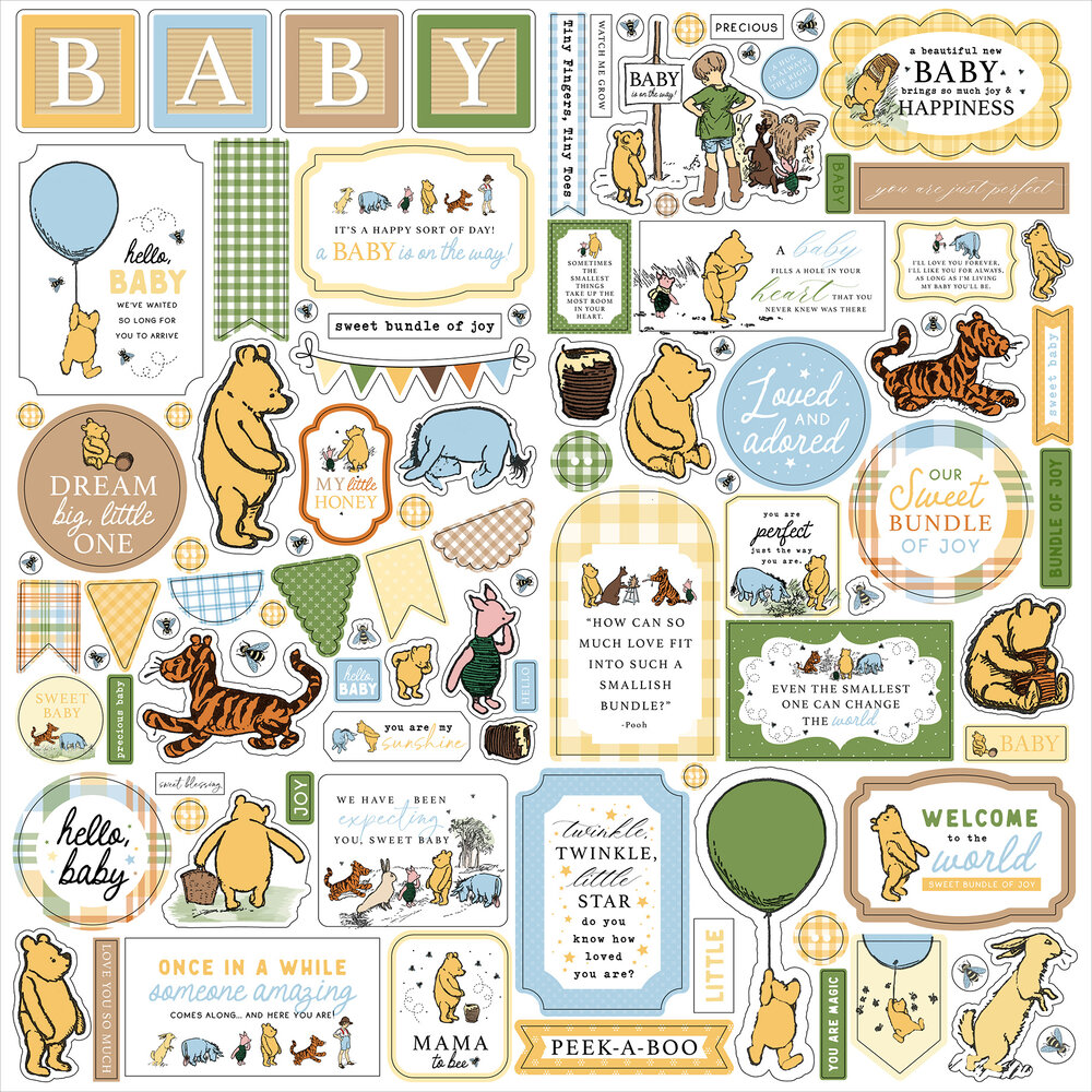 Echo Park Winnie The Pooh Baby 12x12 Inch Element Sticker (WPB442014)