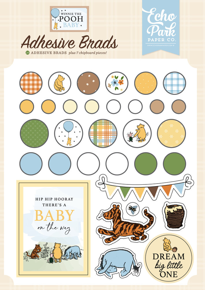 Echo Park Winnie The Pooh Baby Adhesive Brads (WPB442020) Echo Park Winnie The Pooh Baby Adhesive Brads (WPB442020)