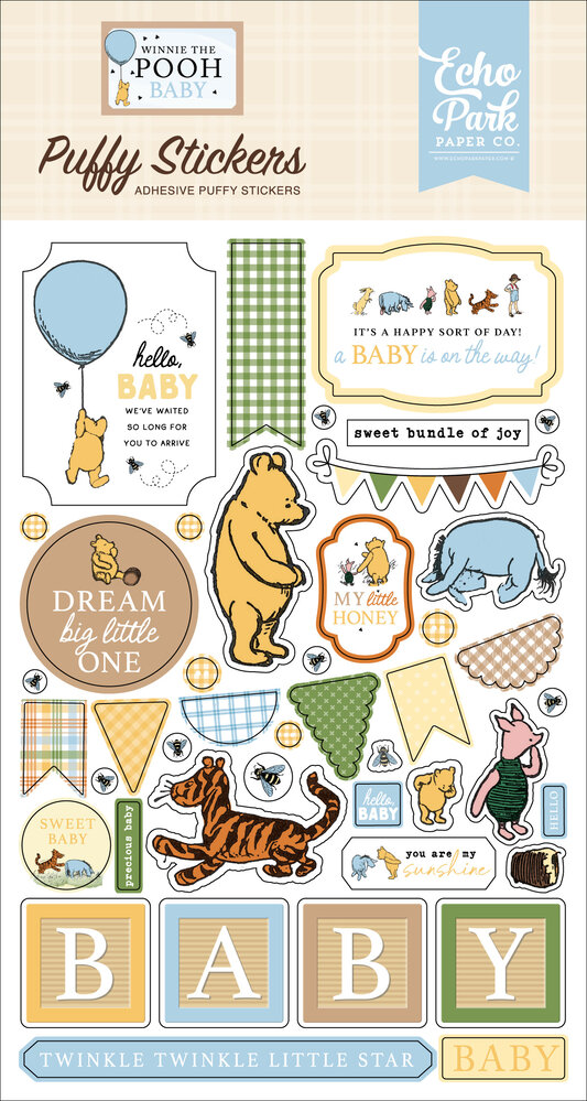 Echo Park Winnie The Pooh Baby Puffy Stickers (WPB442066) Echo Park Winnie The Pooh Baby Puffy Stickers (WPB442066)