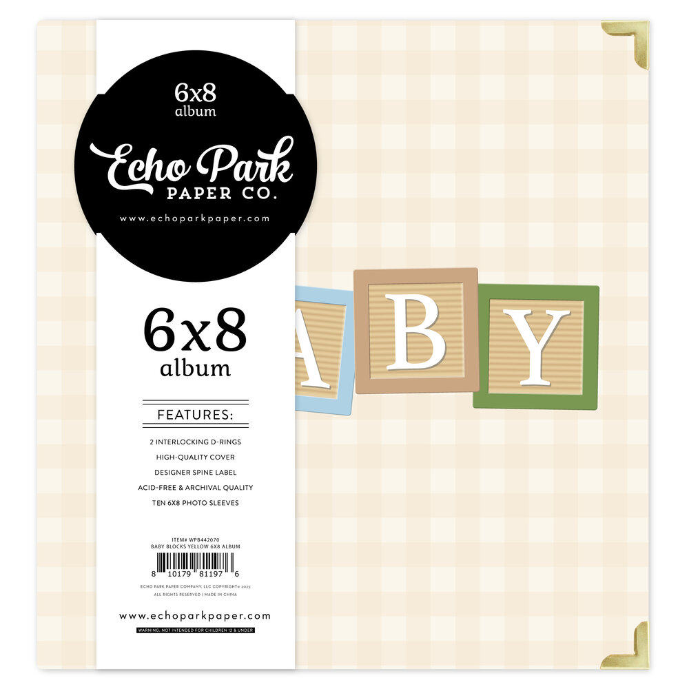 Echo Park Winnie The Pooh Baby 6x8 Inch Album Baby Blocks Tan (WPB442070) Echo Park Winnie The Pooh Baby 6x8 Inch Album Baby Blocks Tan (WPB442070)