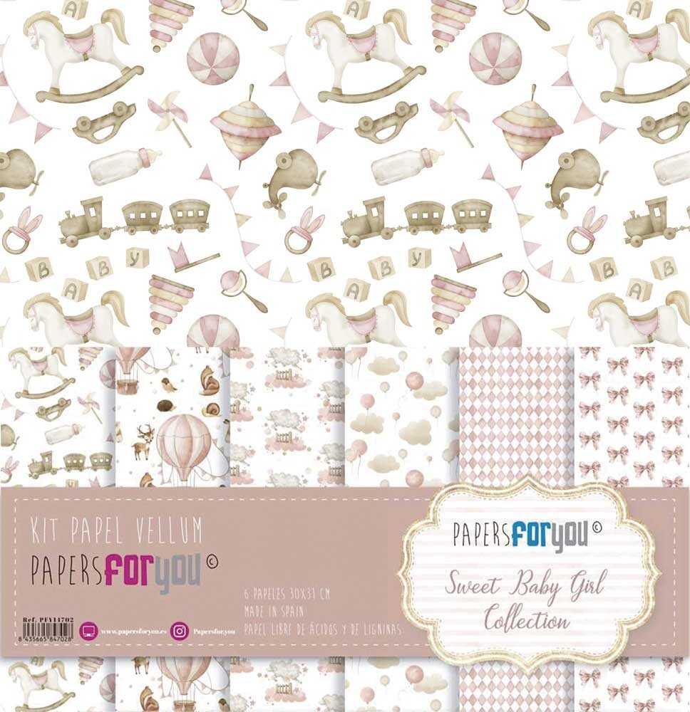 Papers For You Sweet Baby Girl 12x12 Inch Vellum Pack (PFY-14702) Papers For You Sweet Baby Girl 12x12 Inch Vellum Pack (PFY-14702)