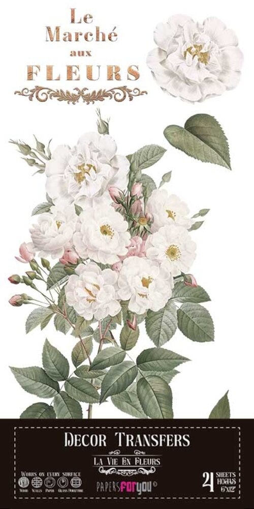 Papers For You Decor Transfers 6x12 Inch Roses (PFY-14765)