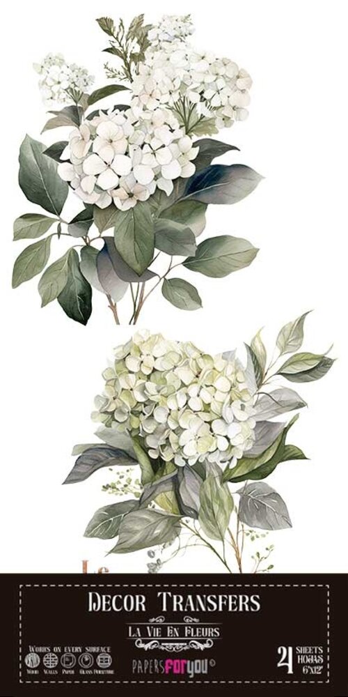 Papers For You Decor Transfers 6x12 Inch Hydrangeas (PFY-14767) Papers For You Decor Transfers 6x12 Inch Hydrangeas (PFY-14767)