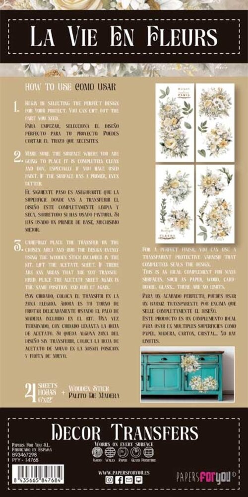 Papers For You Decor Transfers 6x12 Inch Daisies (PFY-14768)