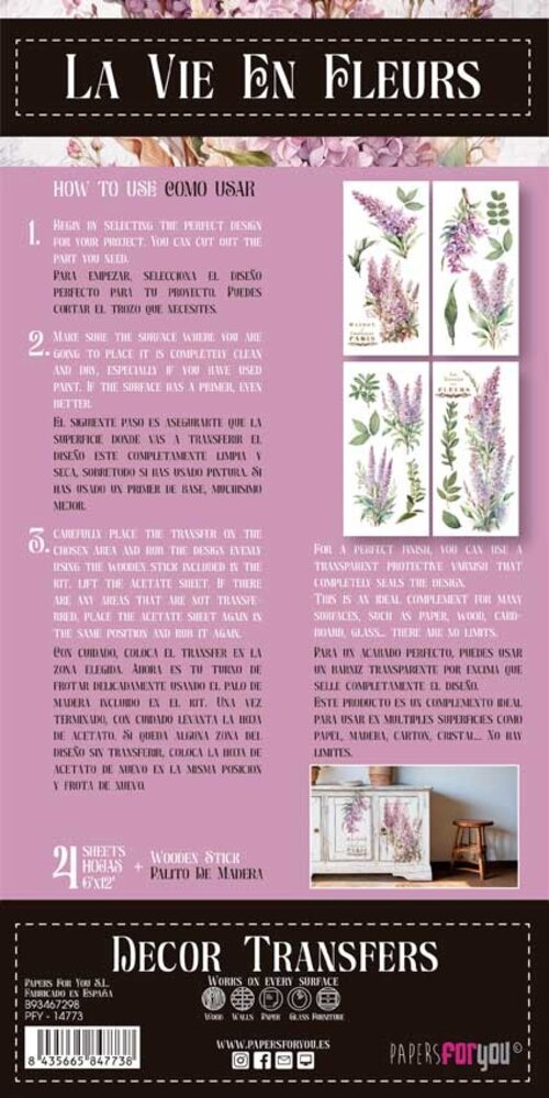 Papers For You Decor Transfers 6x12 Inch Lilacs (PFY-14773) Papers For You Decor Transfers 6x12 Inch Lilacs (PFY-14773)