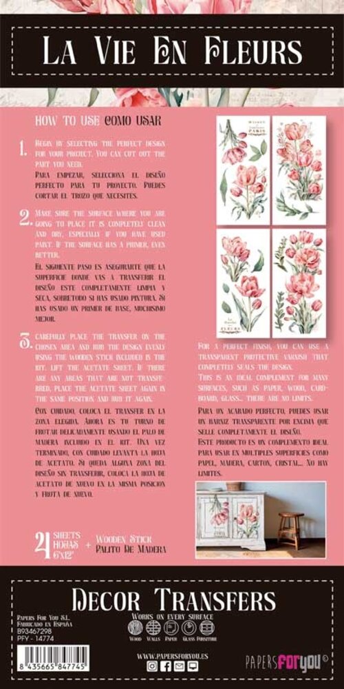 Papers For You Decor Transfers 6x12 Inch Tulips (PFY-14774) Papers For You Decor Transfers 6x12 Inch Tulips (PFY-14774)