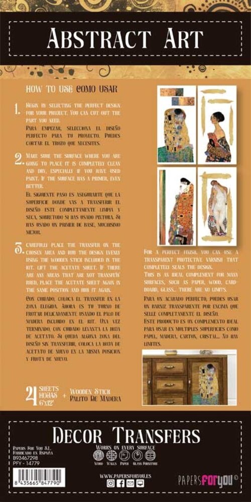 Papers For You Decor Transfers 6x12 Inch Abstract Art (PFY-14779)