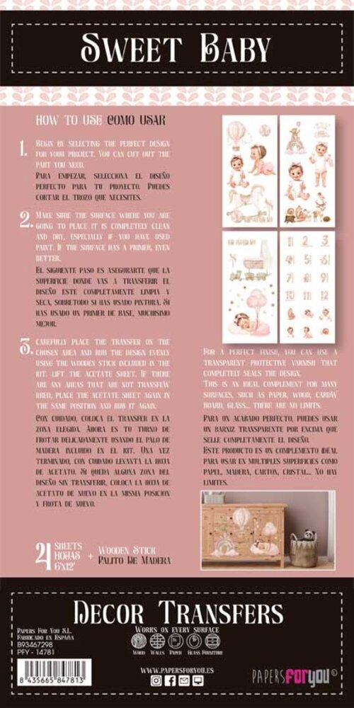 Papers For You Decor Transfers 6x12 Inch Sweet Baby Girl (PFY-14781) Papers For You Decor Transfers 6x12 Inch Sweet Baby Girl (PFY-14781)