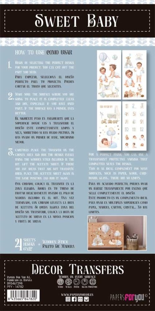 Papers For You Decor Transfers 6x12 Inch Sweet Baby Boy (PFY-14782) Papers For You Decor Transfers 6x12 Inch Sweet Baby Boy (PFY-14782)