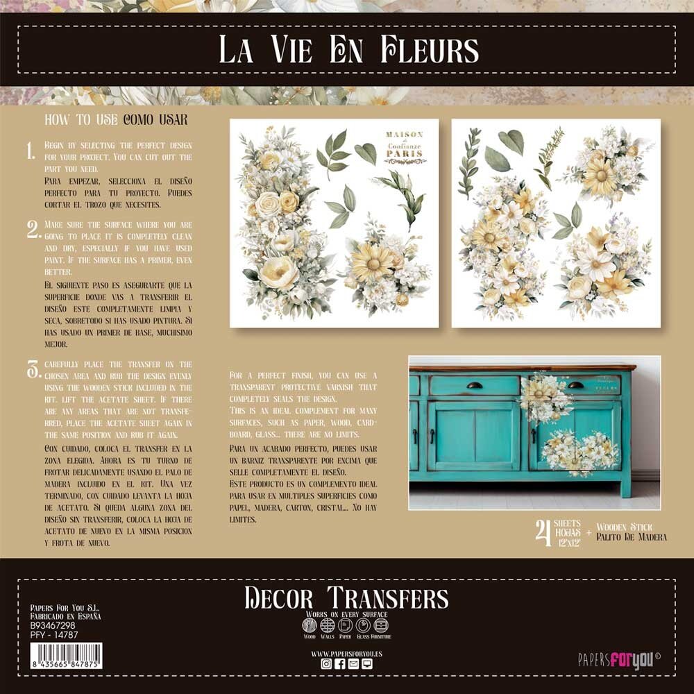 Papers For You Decor Transfers 12x12 Inch Daisies (PFY-14787) Papers For You Decor Transfers 12x12 Inch Daisies (PFY-14787)