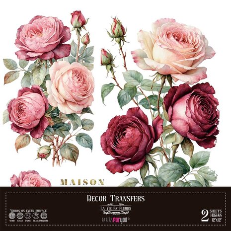 Papers For You Decor Transfers 12x12 Inch Rosé (PFY-14791) Papers For You Decor Transfers 12x12 Inch Rosé (PFY-14791)