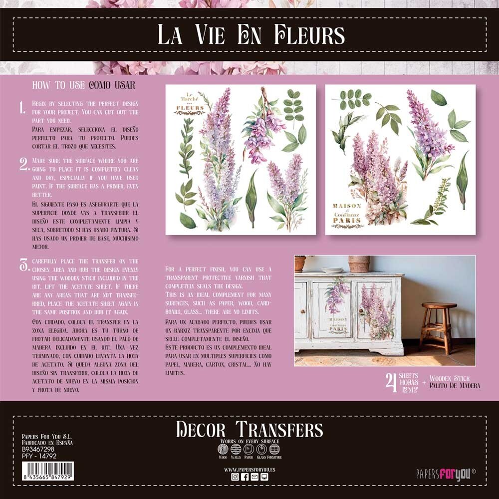 Papers For You Decor Transfers 12x12 Inch Lilacs (PFY-14792) Papers For You Decor Transfers 12x12 Inch Lilacs (PFY-14792)